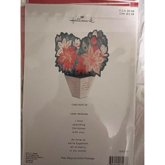 Six (6) Christmas Pop Open Paper Flower Bouquet Cards - Picture 6 of 9